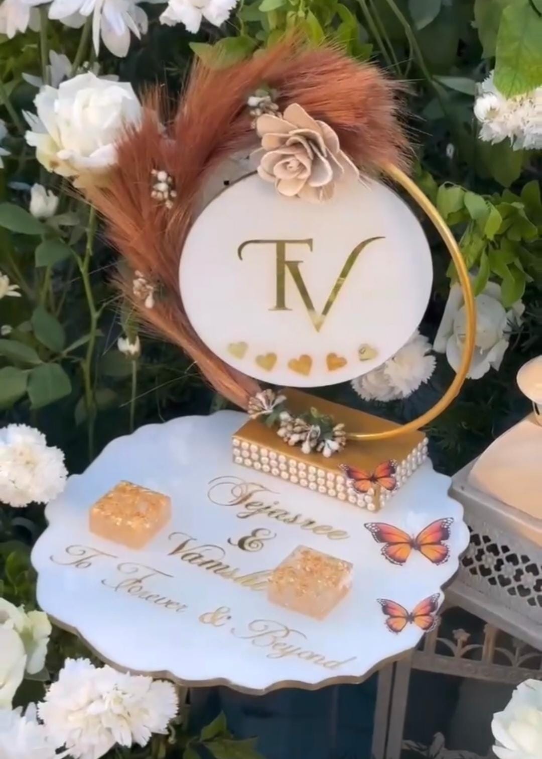 Blue and Gold Resinart Wallpaper - Netra Wall Decors