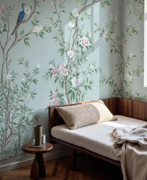 Custom 3D Effect Wallpaper Design - Netra Interiors