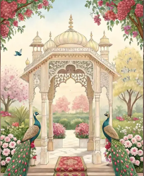 Leaf Motif Designer Wallpaper - Netra